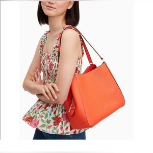 Kate Spade Orange Leather Tote Bag